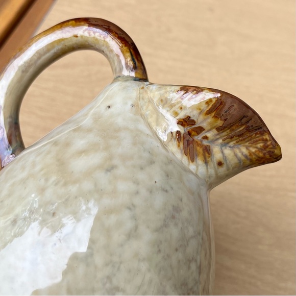 Vintage Studio Ceramic Pottery Leaf Pitcher 22 Oz - Picture 5 of 14